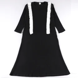 Girls max dress kids short/long sleeves ribbed summer and spring girl dresses clothing black ruffles kids long nightgown dresses