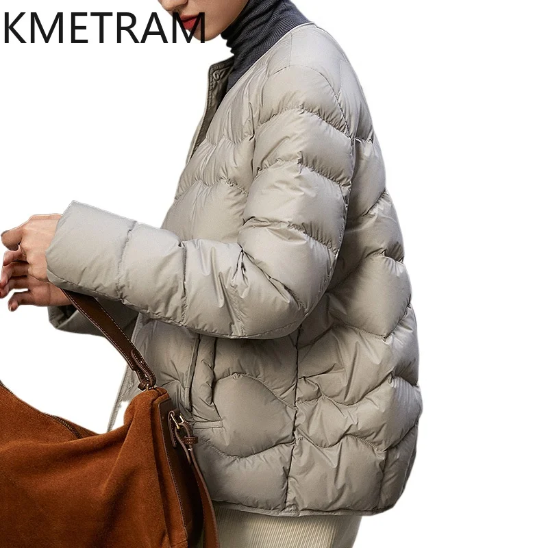 KMETRAM 겨울 화이트 구스 다운 코트 고품질의 새로운 겉옷 경량 퍼퍼 자켓 의류 여성 2024 Пуховик Женский