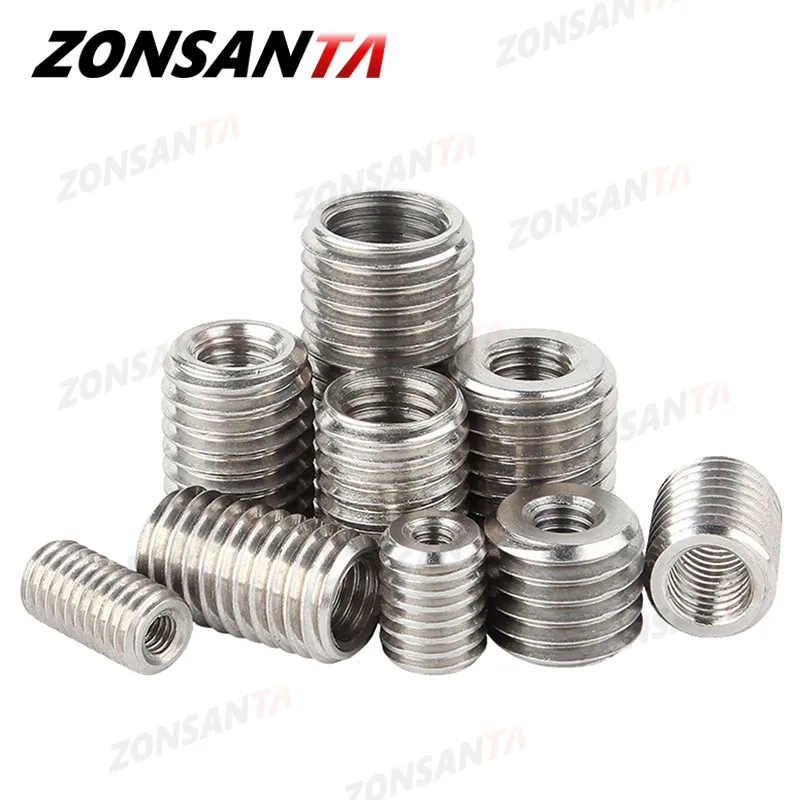 Insert Sleeve Converter Nut Coupler M2 M2.5 M3 M4 M5 M6 M8 M10~M20 304 Stainless Steel Inside Outside Thread Adapter Screw Nuts