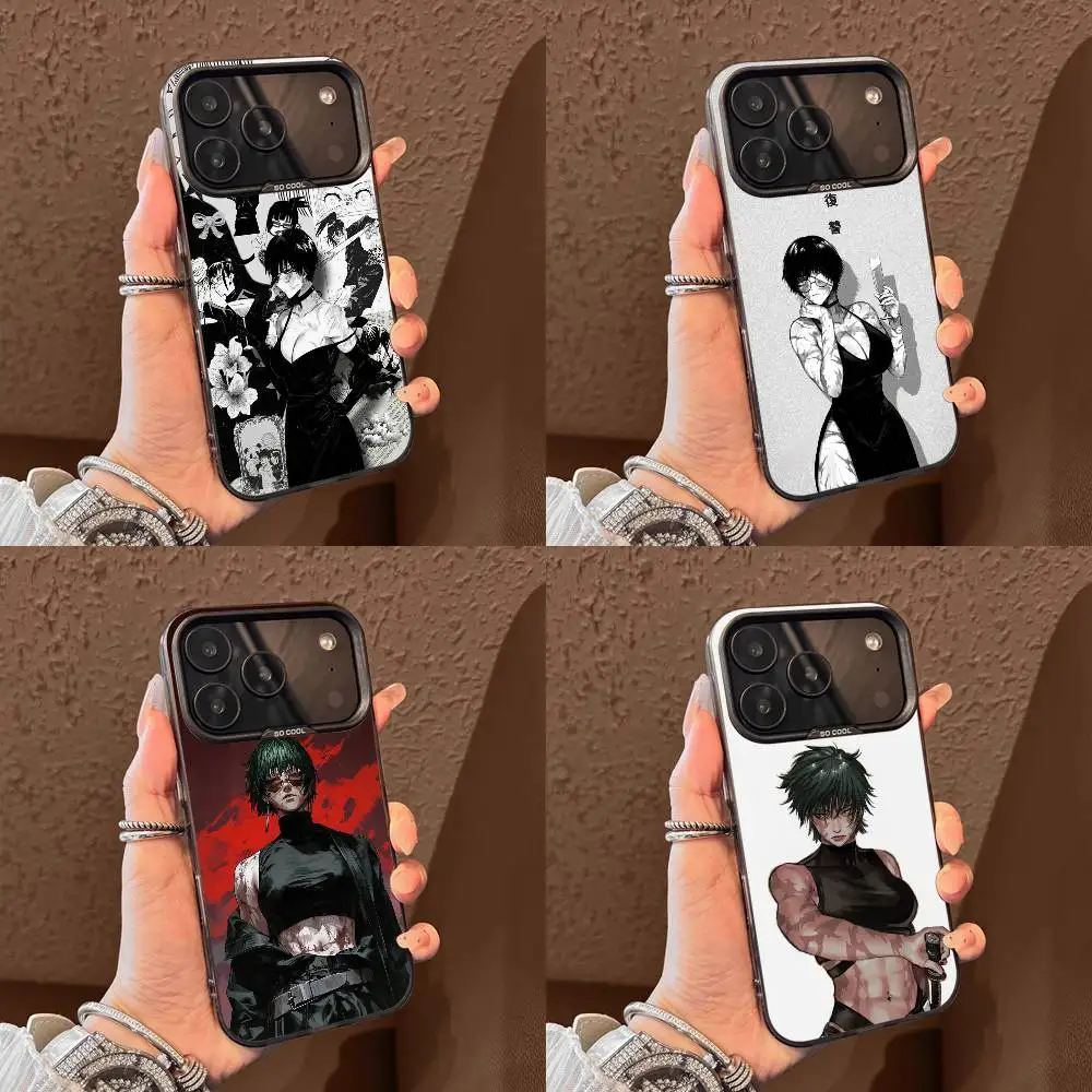 Funda de teléfono Maki Zenin j-jujutsu k-kaisen para iPhone 15,16,12,14,13,17,11,E,Max,Plus,Air,Pro,Mini cubierta negra de Tpu