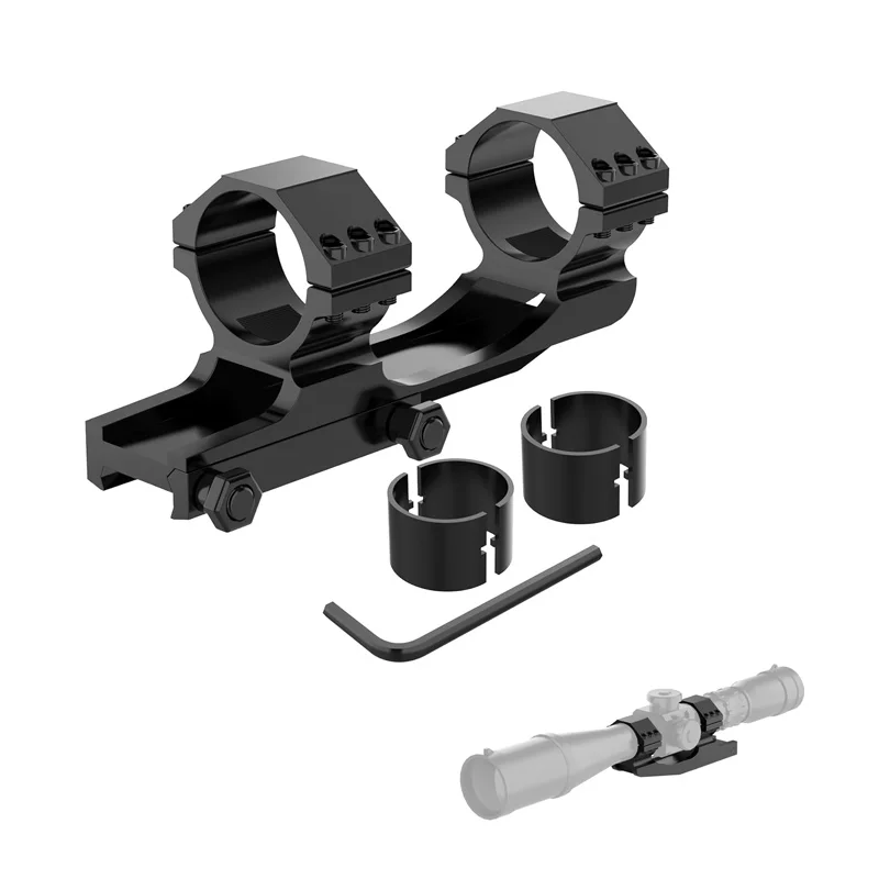 スコープマウント 1インチ/30mm リングマウント、20mmレールウィーバーピカティニーベースに適合、カンチレバーフォワードデュアルリング、狩猟、おもちゃの銃アクセサリー