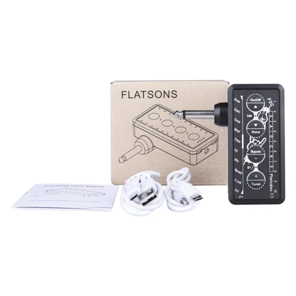 Flatsons F3C Guitar Bass Headphone Amplifier Speakers Mini Amp Speakers Headphone Stage Audio Tuner Plug Amp Guitar Parts
