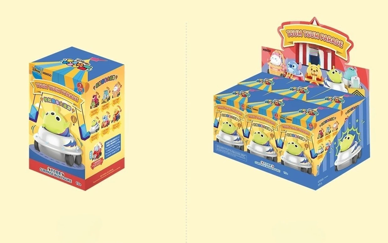 MINISO حقيقية غرزة الصنوبر تعويم موكب سلسلة اليدوية صندوق أعمى ويني ذا بوه الكرتون جمع دمية فتاة هدية