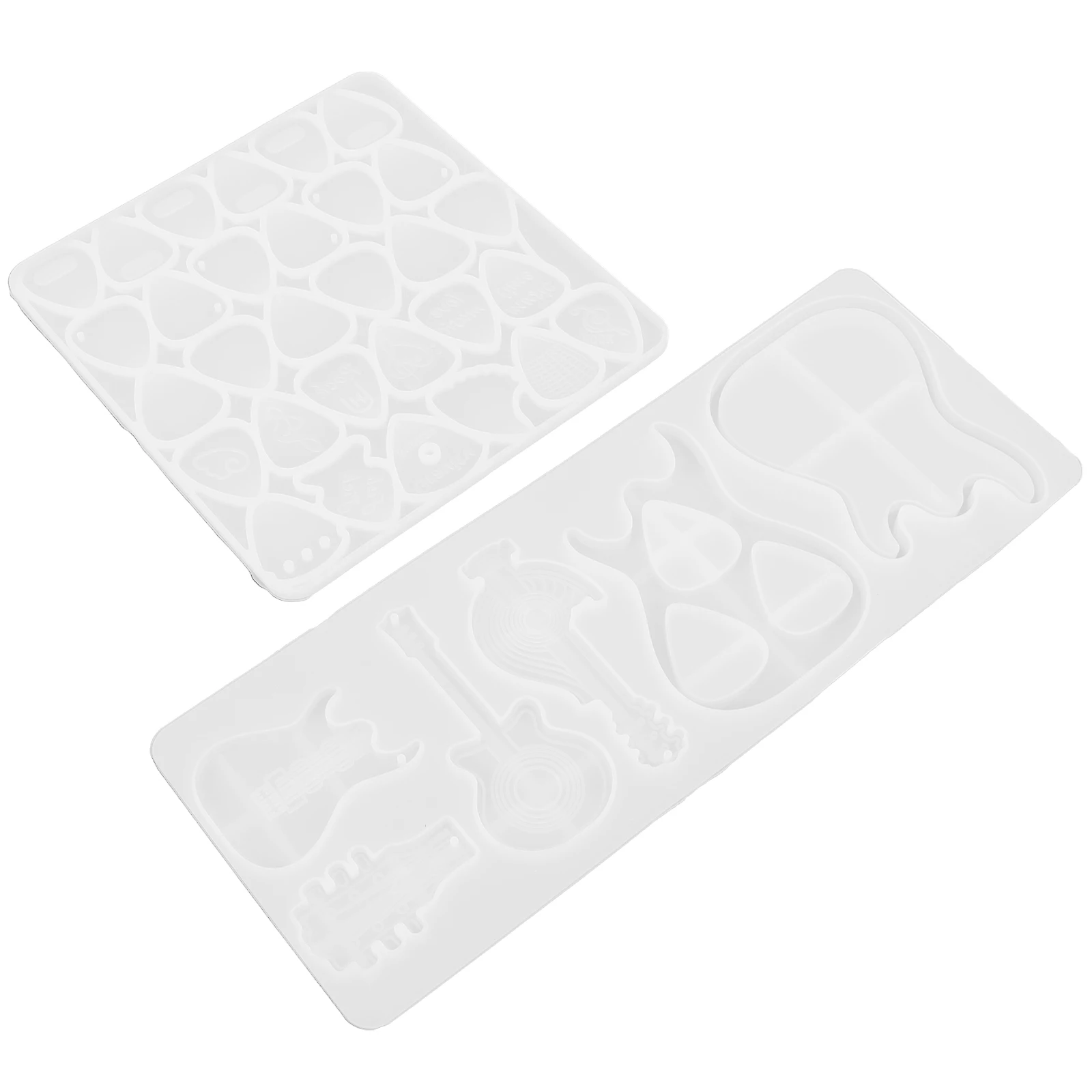 

2 Pcs Guitar Pick Mold Molds Silicone Shapes Ingot Keychains Making Charm Casting