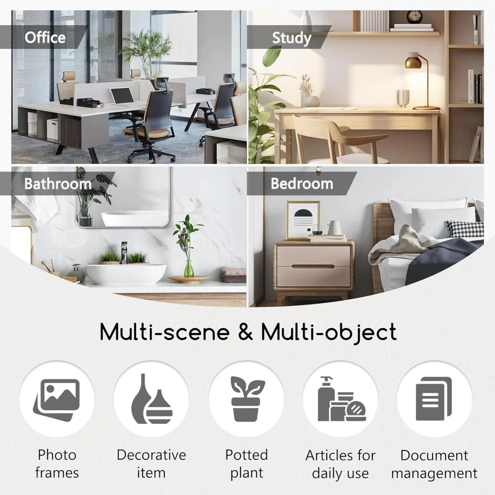 رف تخزين مكتبي من جيري آند ماجي، رف عرض خشبي قابل للتعديل، نمط حر مزدوج ح، متعدد الوظائف صغير بو