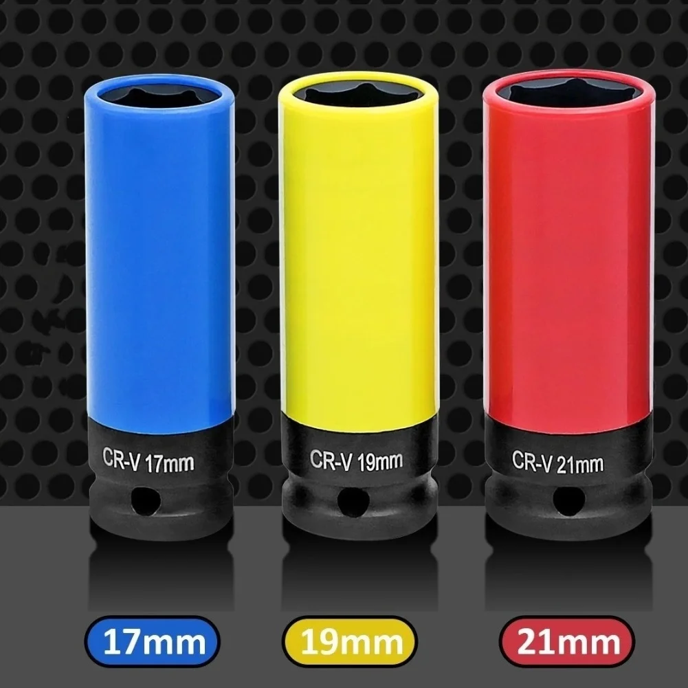1pc 17/19/21mm Drive Wheel Protector Socket 1/2 Inch Sleeve Nut Socket Tool For 12.5mm Interface Electric Wrenches