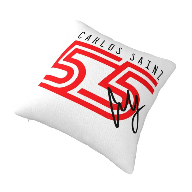 Custom Carlos Sainz 55 Formula Racing Driver Throw Pillowcase Nordic Cushion Cover Soft Pillowcase