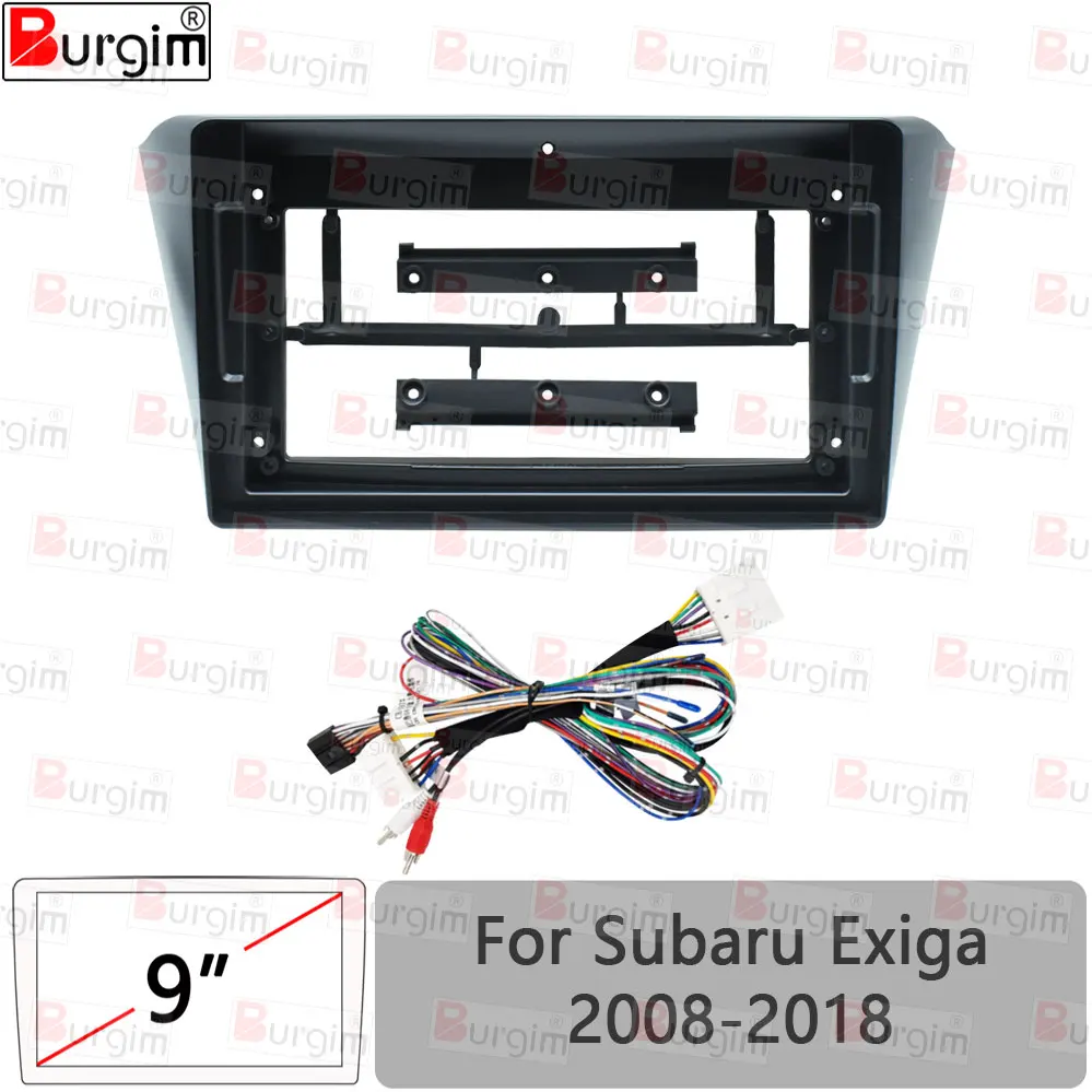 Car Radio Fascias Frame For Subaru Exiga 2008-2018 9 inch 2DIN Stereo Panel Harness Wiring Connector Power Cord Cable Adapter