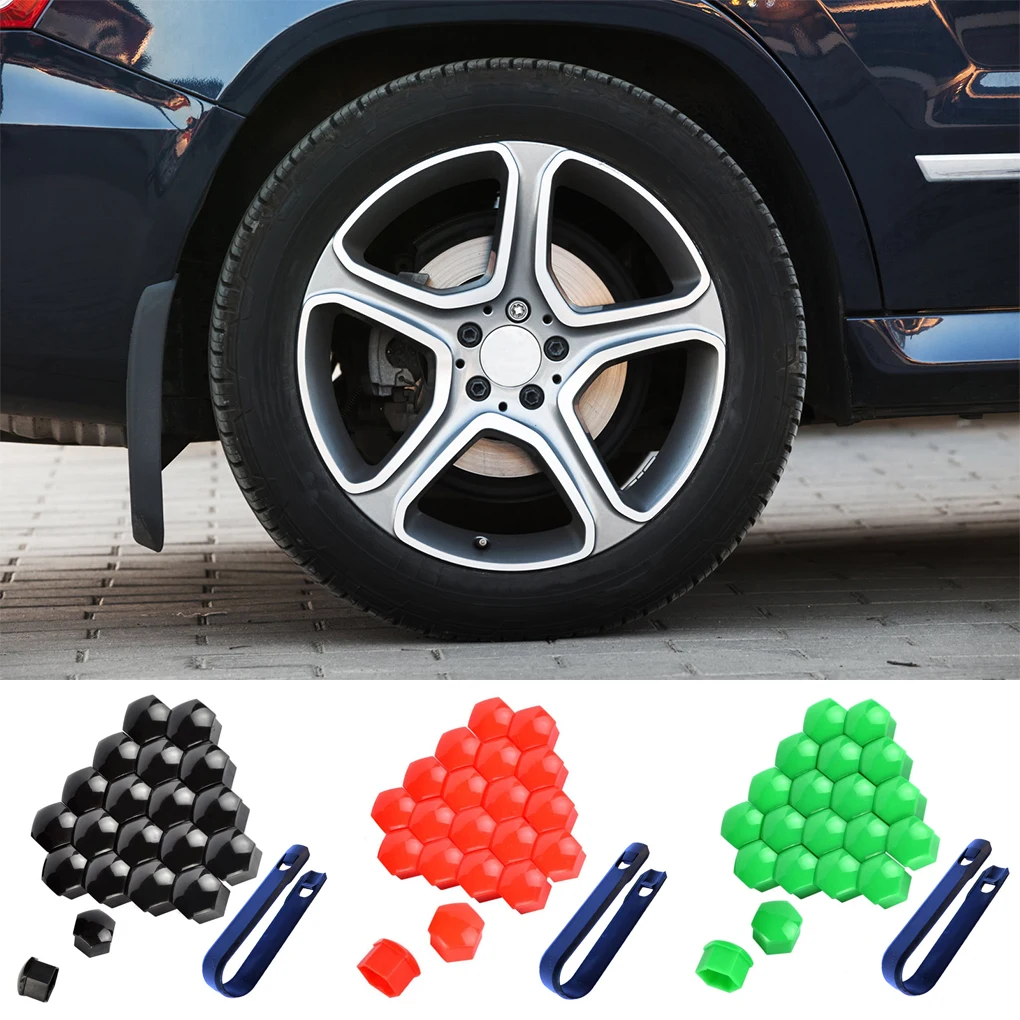 20Pcs Car Wheel Nut Bolt Head Cover Cap 17/19/21mm Cap Protective Bolt Caps Exterior Decoration Protecting Bolt Rims Screws Plug