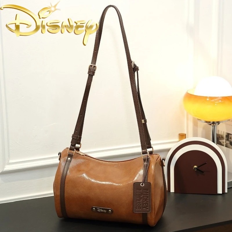 Disney Mickey New Women's Handbag Luxury Brand Fashion Solid Color Women's Shoulder Bag Large Capacity Cartoon Women's Bag