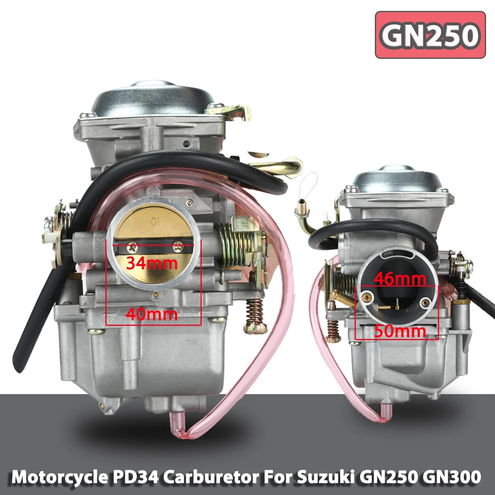 

Motorcycle PD34 Carburetor Carb For Yamaha Suzuki GN250 GN300 Dr250 Sr250 Roketa Jianshe JS400-7 Hensim HS400 Scout 300CC-400CC