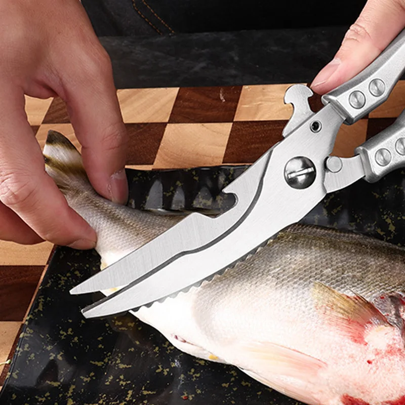 Sharp Kitchen Scissor Chicken Bone Shears Barbecue Steak Meat Vegetable Fish Cleaver Shear Can Open Bottle Chicken Bone Scissors - view 5