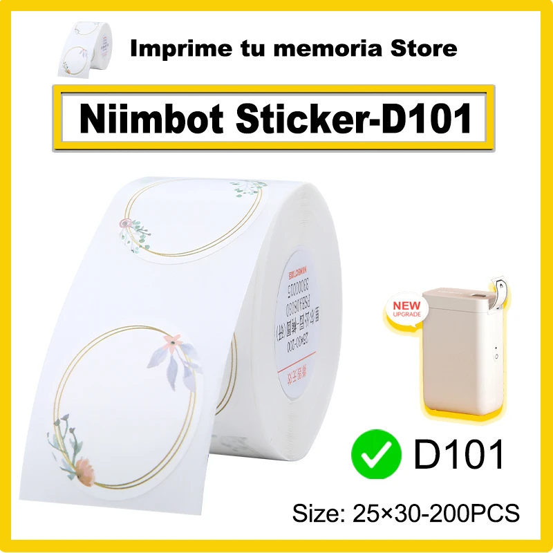 NIIMBOT Thermal Label Paper To D101 Label Printer White Color Transparent Sticker Round Label Marking Paper 20mm 25mm Width Tape