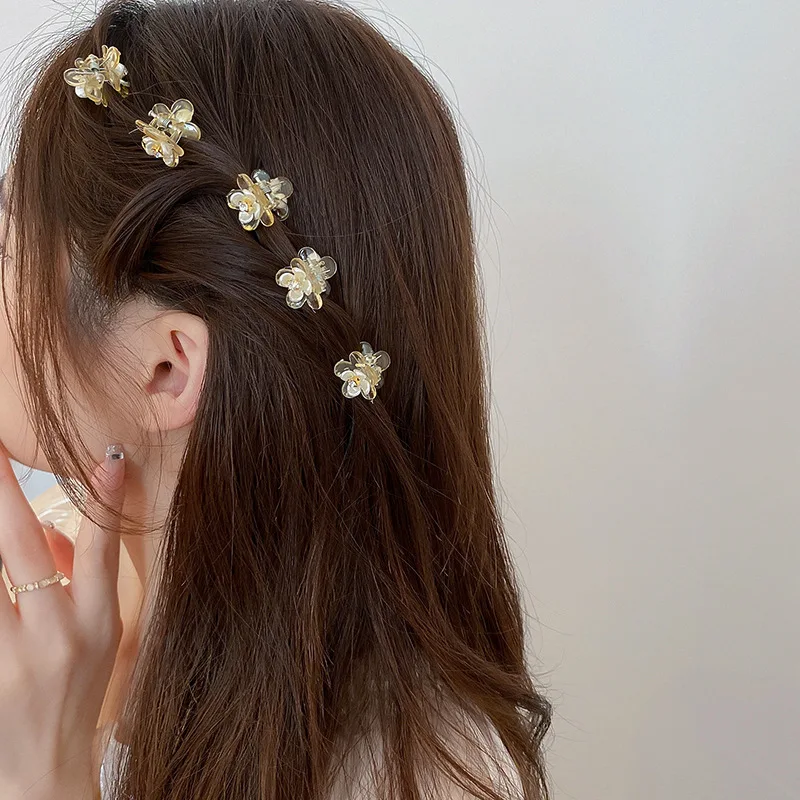 مخالب شعر بأحجار الراين الأكريليك للنساء ، صغيرة لطيفة ، زهرة ، قلب ، دائرية ، شفافة ، رائعة ، مشابك قرش ، سحر ، إكسسوارات رأس #3