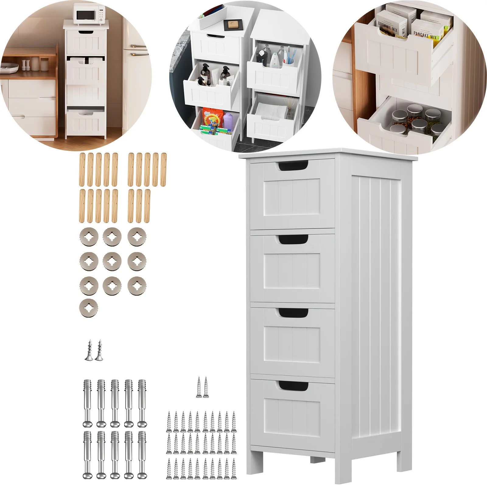 Standschrank aus MDF einfach zu montieren vielseitiger Aufbewahrungsschrank für Schlafzimmer Büro Wohnzimmer Küche und Flur