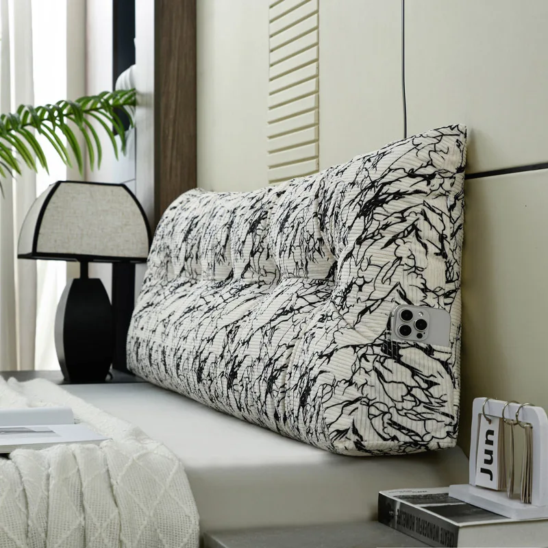 Triangular Bed Head Cushion with Excellent Waist Support Soft and Comfortable for Bed Tatami Bay Window and Living Room Use