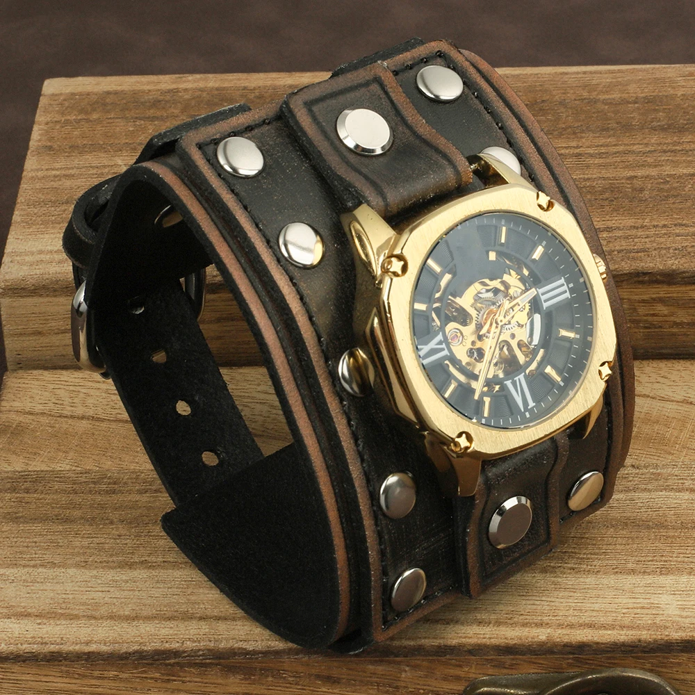 

Vintage Genuine Leather Watch Band Black Coffee 20mm Watch Strap Metal Buckle Large Dial Watchbands Accessories for Men