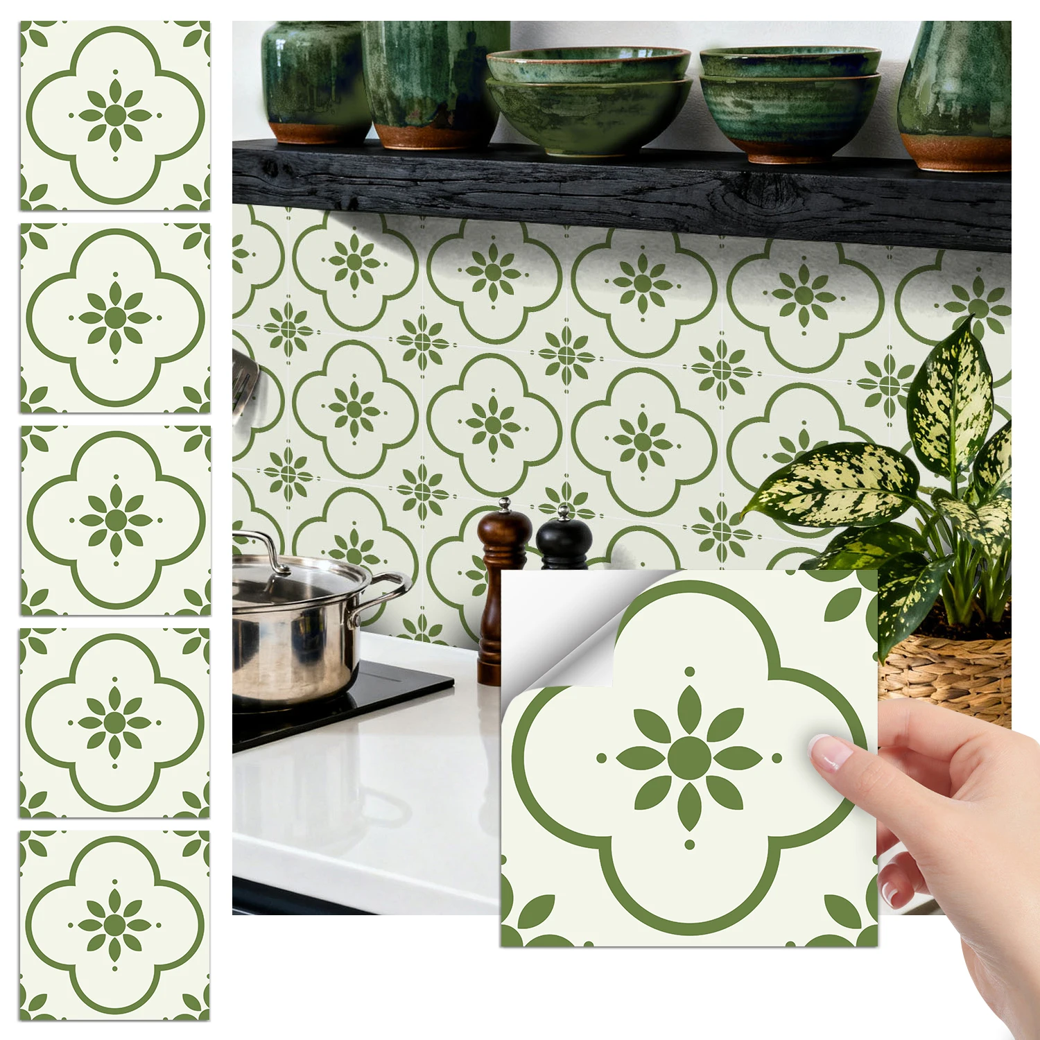 

Stickers muraux bohème tuiles autocollantes décoration murale, cuisine, résistant à l'usure, décoration intérieure 36 pièces