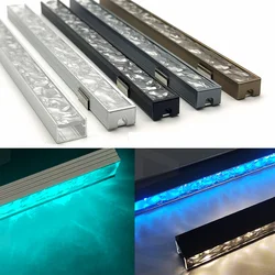 Perfil de aluminio con ondas de agua 3D, canal difuso, sala de estar, dormitorio, pared de fondo, decoración de ambiente para el hogar, tira de luces LED para Bar