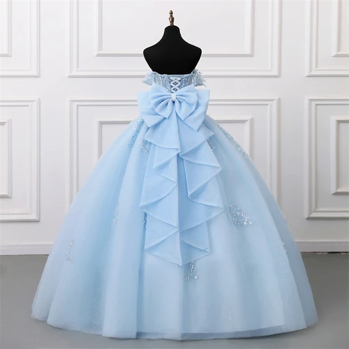 Imagen 2 del producto Vestido de fiesta brillante 15 vestidos de quinceañera vestido de baile vestido de fiesta con purpurina con pajarita vestido de gama alta de 15 años personalizado 2025