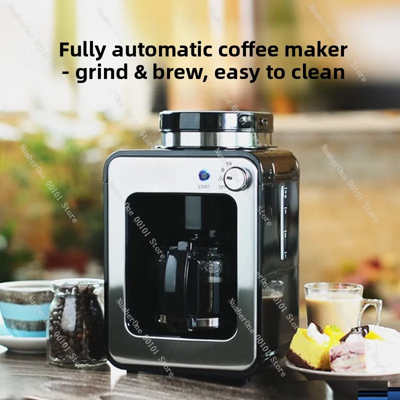 Freshly ground coffee machine for home use, fully automatic all-in-one machine, American-style coffee brewing, mini small electr