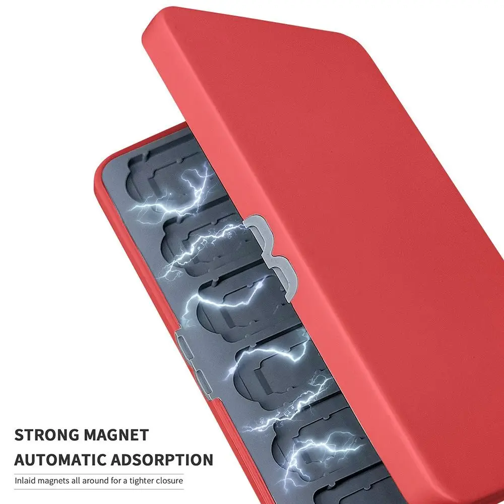 24 Slots Game Card Storage Box Magnetic Attraction Design Large Capacity Cards Storage Box Multicolor for Switch Lite/OLED
