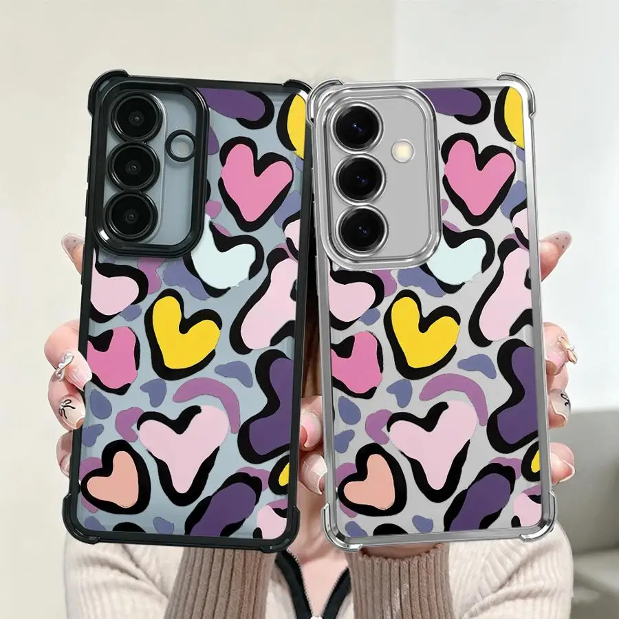 Case for Samsung Galaxy A33 A16 A57 A24 A21s A52 A17 A15 A37 A26 A27 A13 A35 A36 A25 Phone Cover Colorful Heart