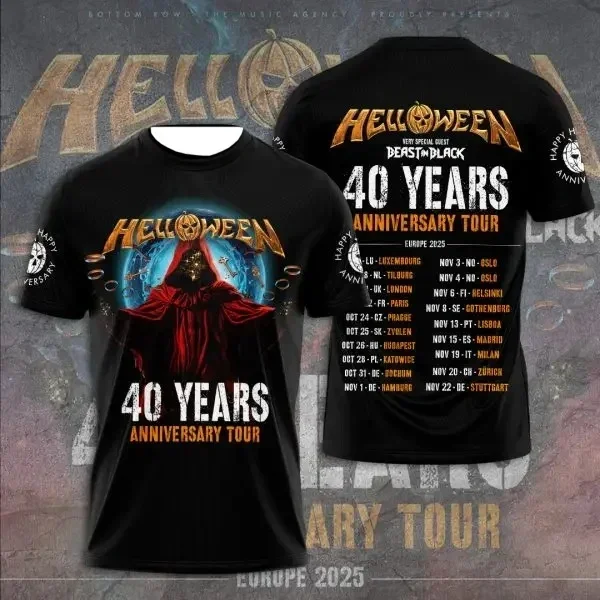 

2025 New 3D Printed Classic Rock Halloween T-shirt Men's 3D Printing Men's and Women's Hip-hop Trend T-shirt Street Hot Selling