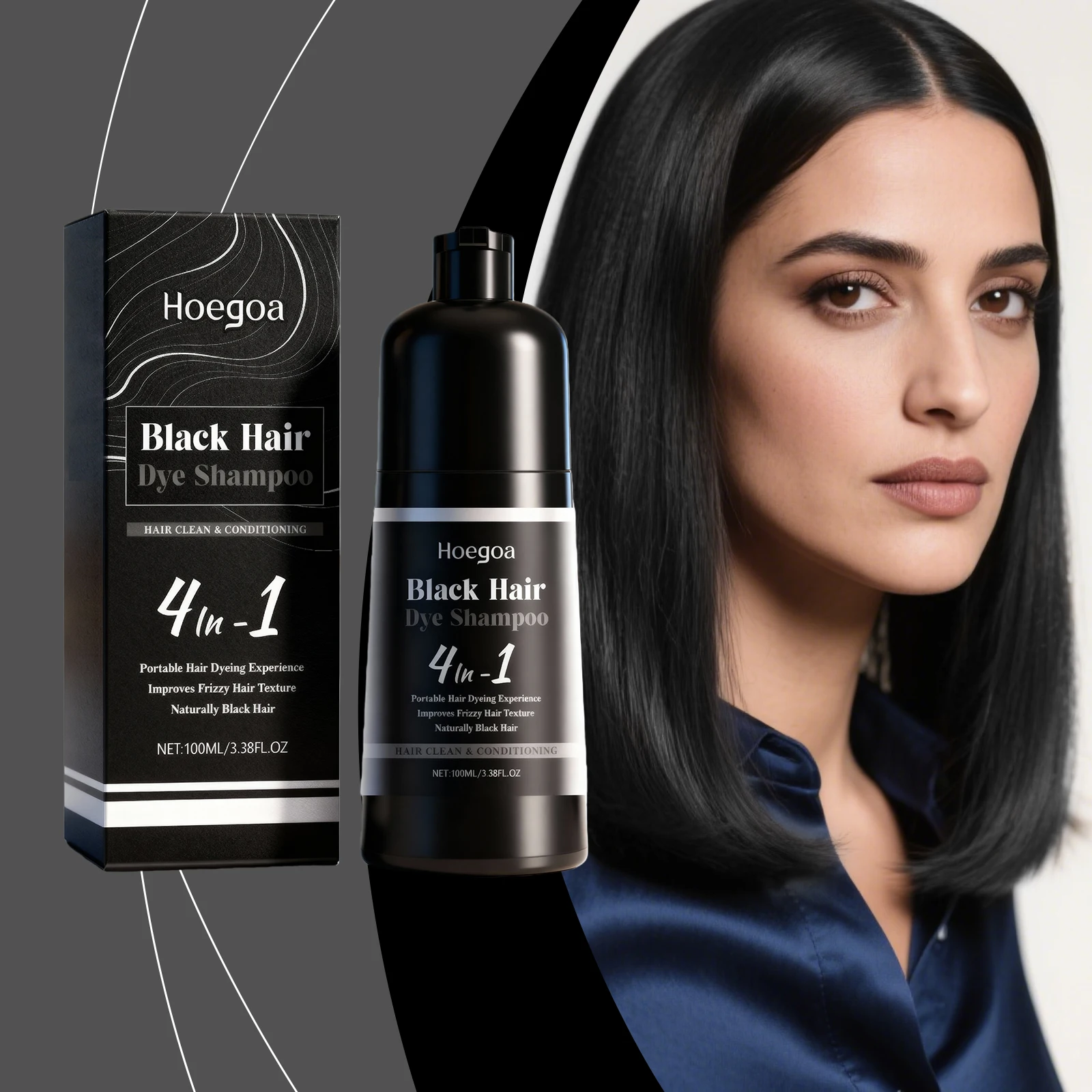 4 في 1 شامبو صبغ الشعر الأسود تغطية أبيض رمادي الشعر الشارب ترطيب إصلاح الشعر تغذي فروة الرأس شامبو عشبي سواد