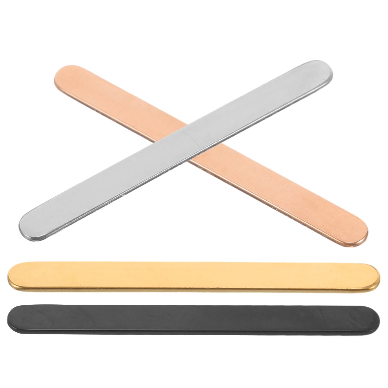 

4pcs Stainless Steel Blanks For Diy Jewelry Making Metal Stamping Supplies Adjustable Strips Lightweight Crafts Ring Holder