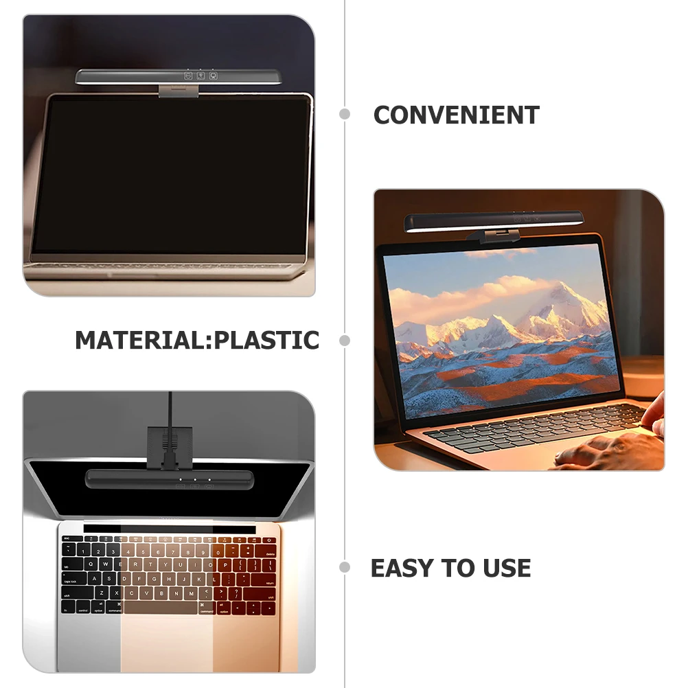 

LED Computer Eye-Protection Lamp 180mm Black Clip Light Monitor Lighting USB Screen Lamp Timer 60 Min Small Night Light