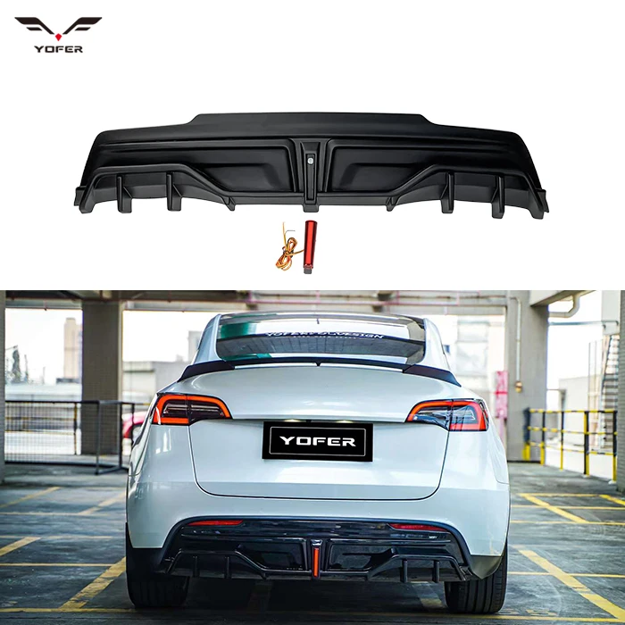 Yofer Glossy Black Painting Unpainted Car Diffuser Spoiler Parts Rear Diffuser Bumpers for teslas Model Y