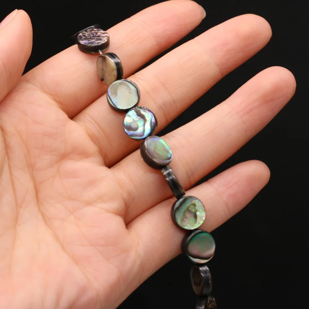 5pcs Natural Abalone Shell Round Shape Mother of Pearl Shell Exquisite DIY Jewelry Making Elegant Necklace Bracelet Accessories