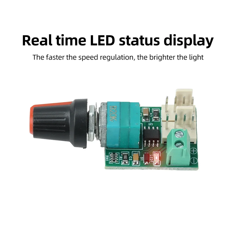 Einstellbarer Zweikanal-PWM-Lüftergeschwindigkeitsregler 4-Draht 12-24V 1,5A mit LED-Anzeige und Verpolungsschutz für Computer – Detail 8