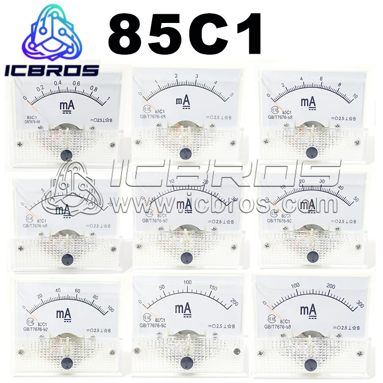 

85C1 Pointer Type DC MilliaMpere Ammeter 1mA 3mA10mA 15mA 20mA 30mA 50mA 100mA