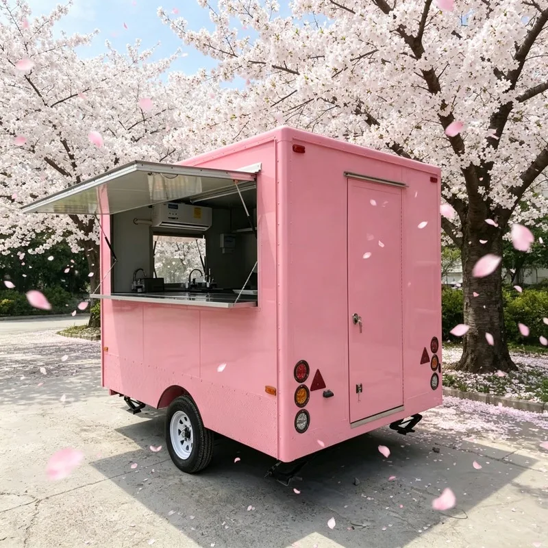 

Customizable Stainless Steel Mobile Food Trailer Multifunctional Hot Dog Cart for Outdoor Fast Food Business