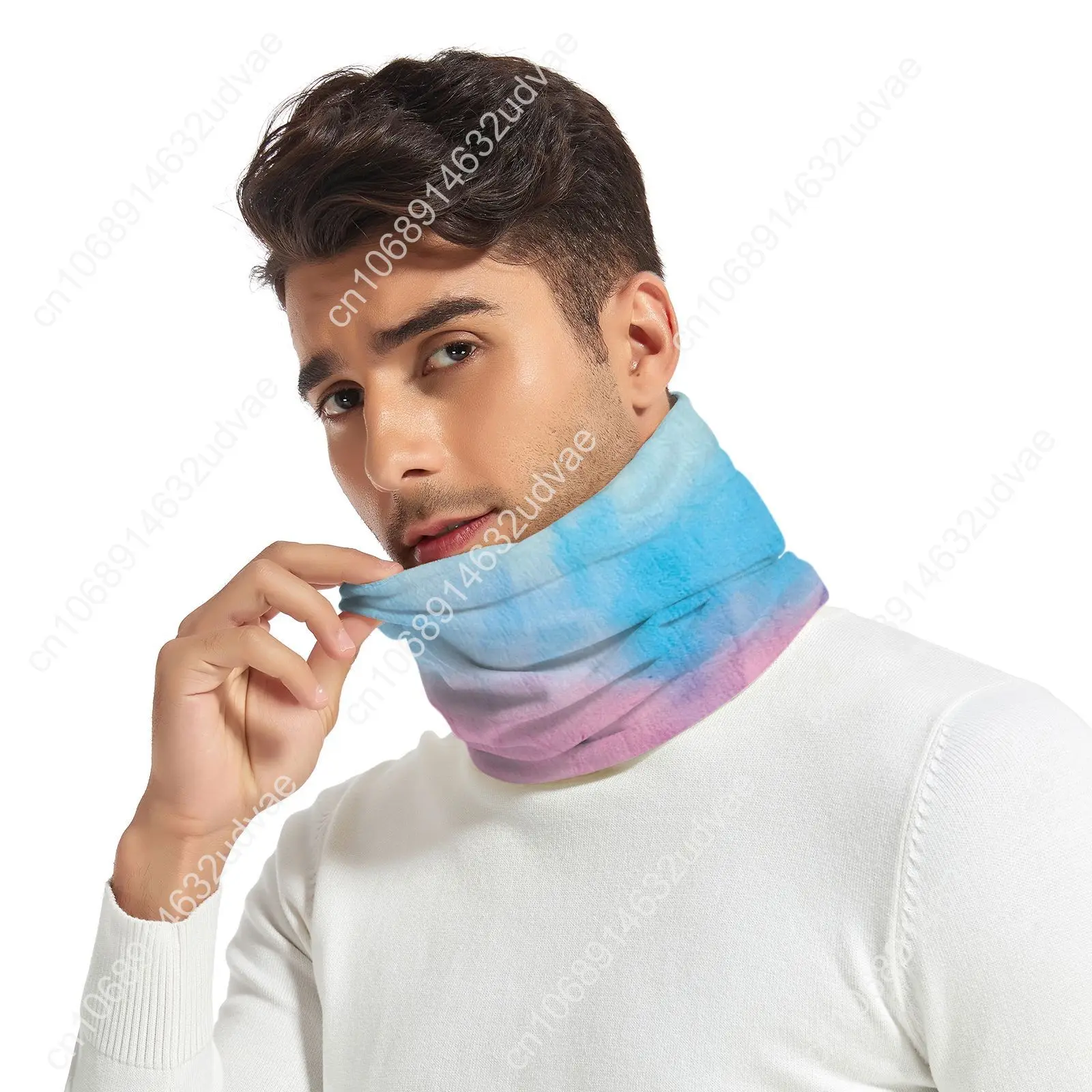 Winter Scarf Knitted Ring Neck Wraps Gradient Design Women Bandana Warm Solid Collar Unisex Men Face Scarves Infinite Cashmere