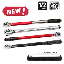 10-210/28-210N.m Torque Wrench 1/2” Precise Reversible Ratchet Torques Key Professional Bicycle Motorcycle Car Automotive Tool