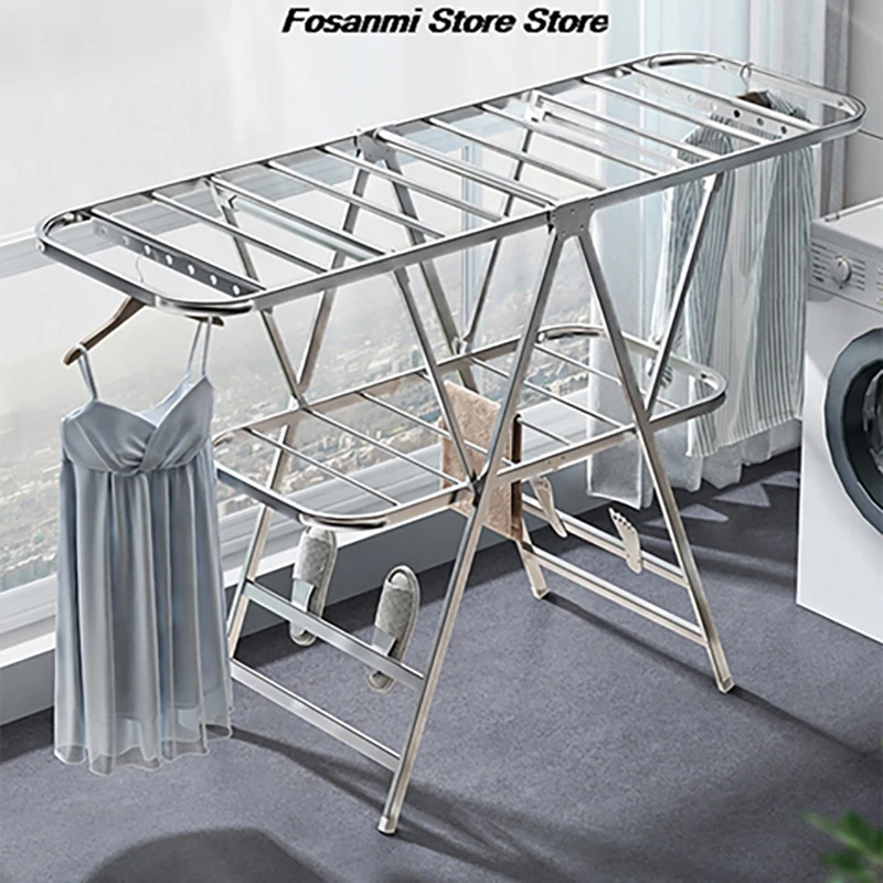 ราวตากผ้าเหล็กกล้าคาร์บอนพับได้ ยืดหดได้ รับน้ำหนักได้ 50 กก. แข็งแรงทนทาน ใช้ได้ทั้งในบ้านและนอกบ้าน บนระเบียง ประหยัดพื้นที่