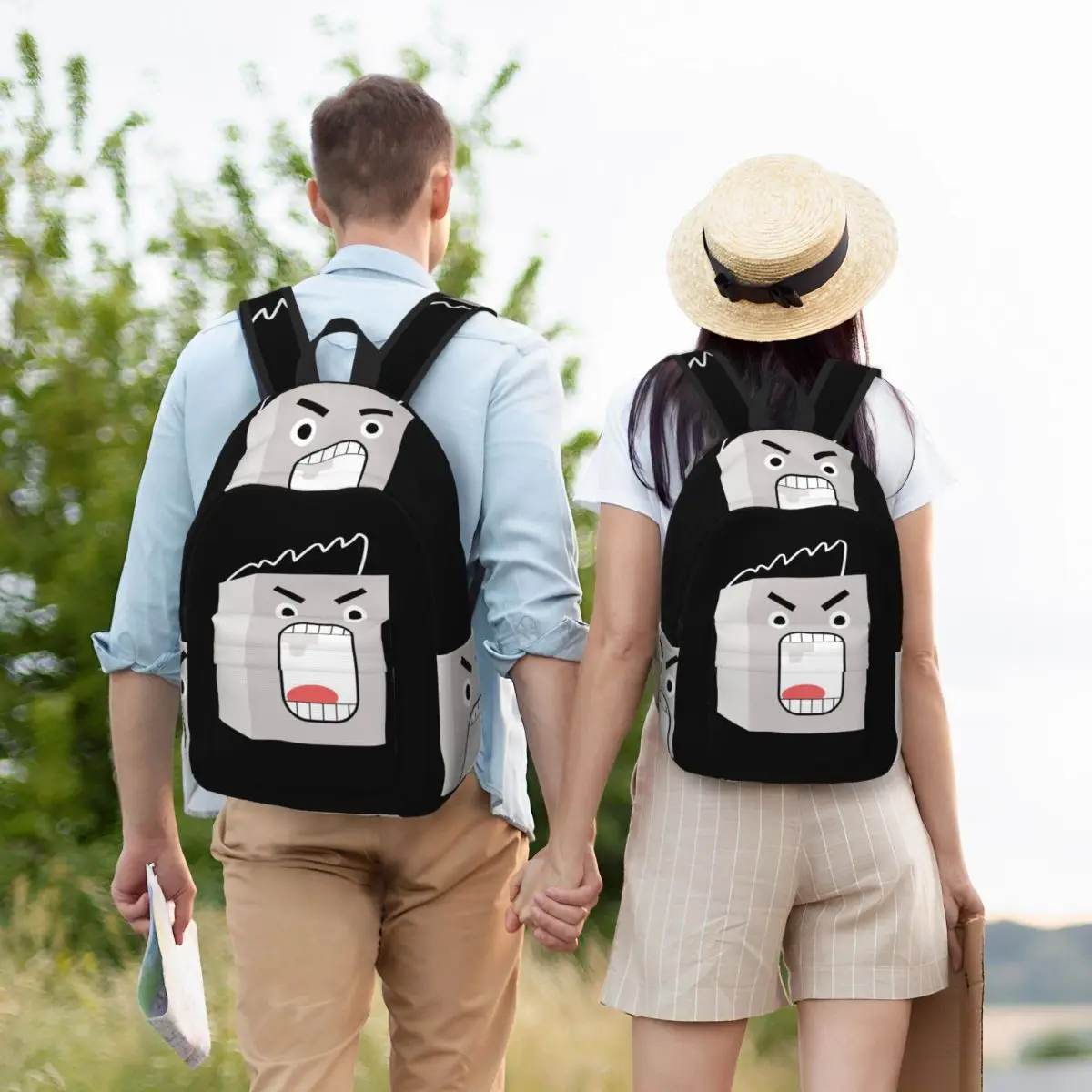 

Metal Face Backpack Student BookBag Kids School Bag Computer Shoulder Bags for Boys Girls