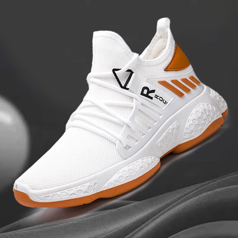 Men Vulcanize Shoes New Fashion Sneakers Men Casual Shoes Air Mesh Spring/Autumn Lace-up Solid Flat Light Shoes for Men Trend