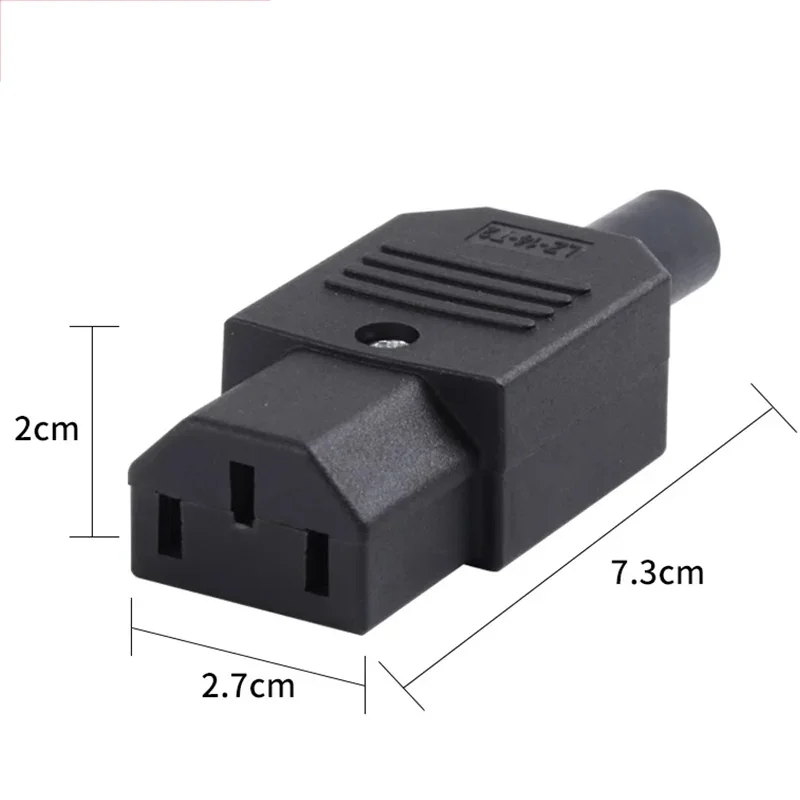 5/20/100PCS C13 C14 lEC  3 Pin Straight Cable Plug Connector 10A250V Black Female&Male Plug Rewirable Power Connector AC Socket