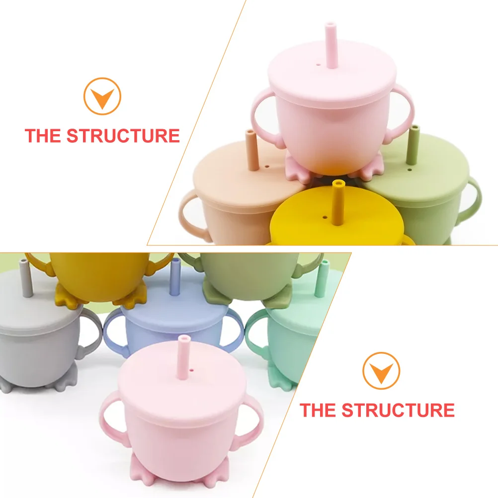 

1 pc Silicone Straw Baby Drinking Sippy Cup Portable Milk Cup For Kids Food Grade Reusable Tumbler Lid Dishwasher Safe Water