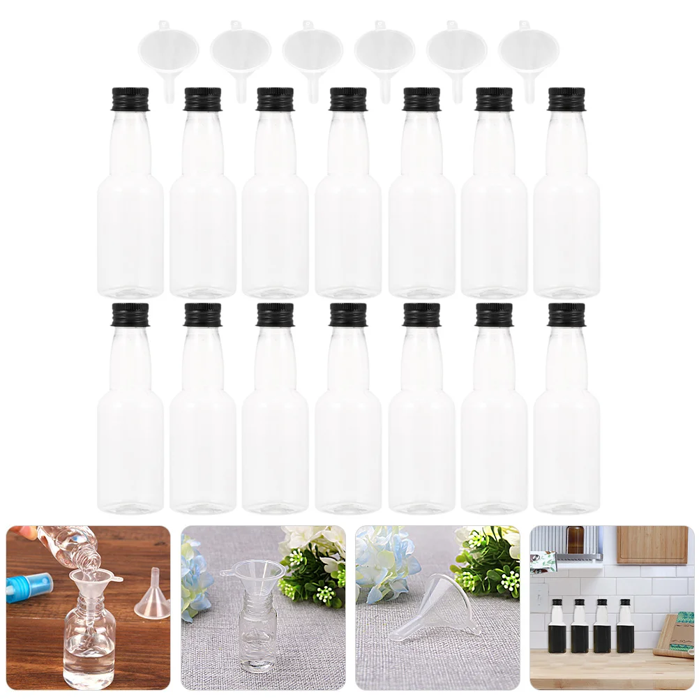 

1Set Small Wine Shot Bottles Leakproof Lightweight Empty Plastic Beverage Holders for Camping Juice Syrup Drunk Accessories