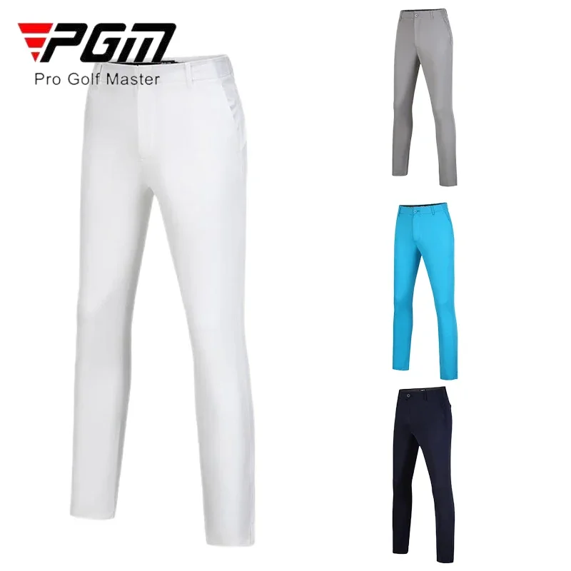 PGM Men Golf Pants Male Breathable Quick Dry Trousers Men Elastic Waistband Long Pants Split Zipper Casual Golf Sweatpants