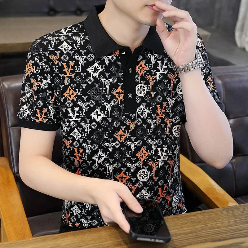 

Summer Polo New Fashion Casual Korean Men's Short-Sleeved T-shirt Half-Sleeved Lapel Men's Top