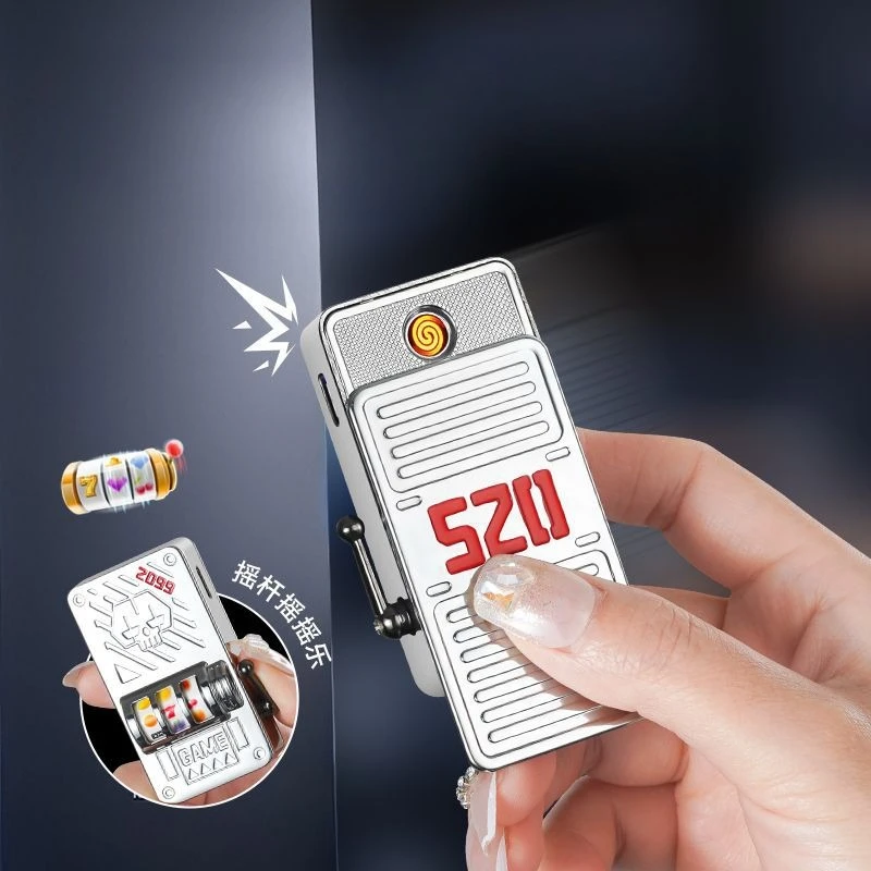 Creative Shake USB  Electric Lighter Voice Air Gravity Induction Ignition Windproof Tungsten Wire Lighter Unique Gift for Men