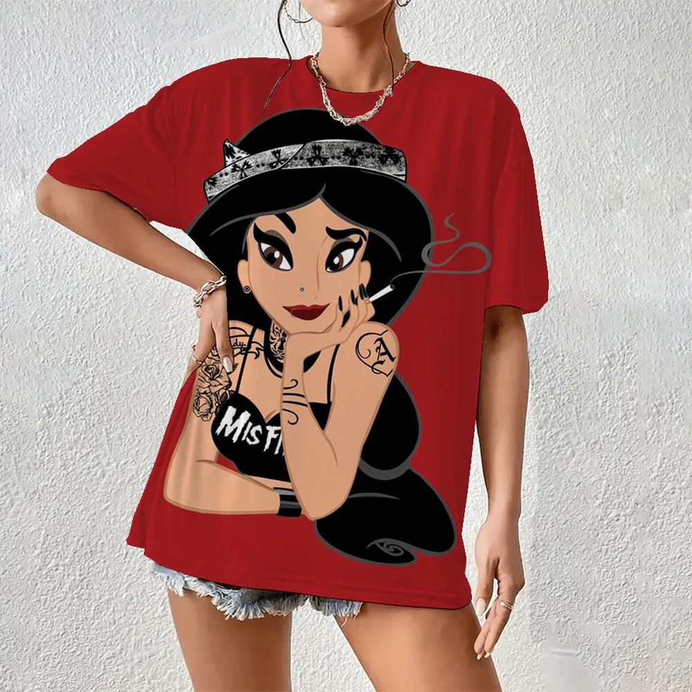 

Summer Oversized T-Shirt Women‘S Short Sleeve T Shirts Woman Loose Clothing Disney Mickey Mouse Print Female Tops O-Neck