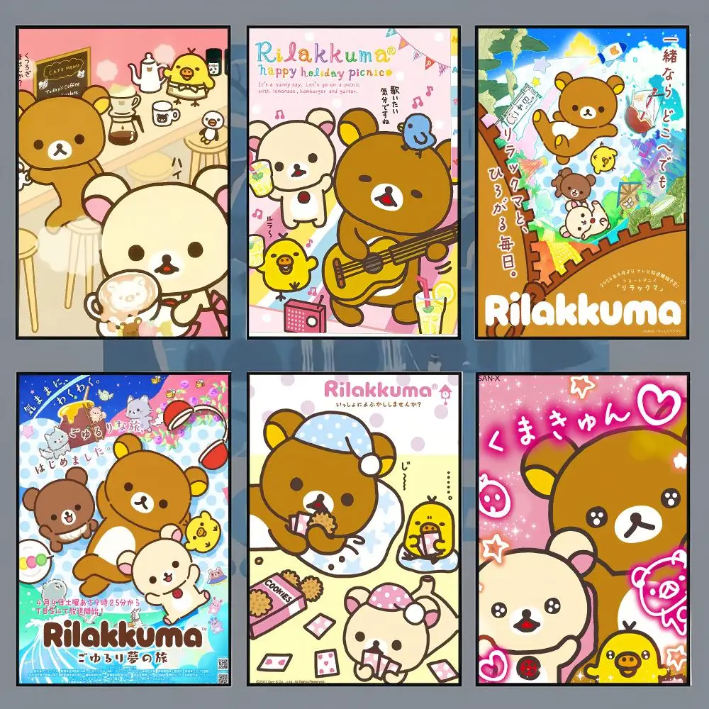 Rilakkuma Cute Cartoon R-Rilakkuma Poster Aesthetic Wall Art for Bedroom Study Office Home Decor Gift