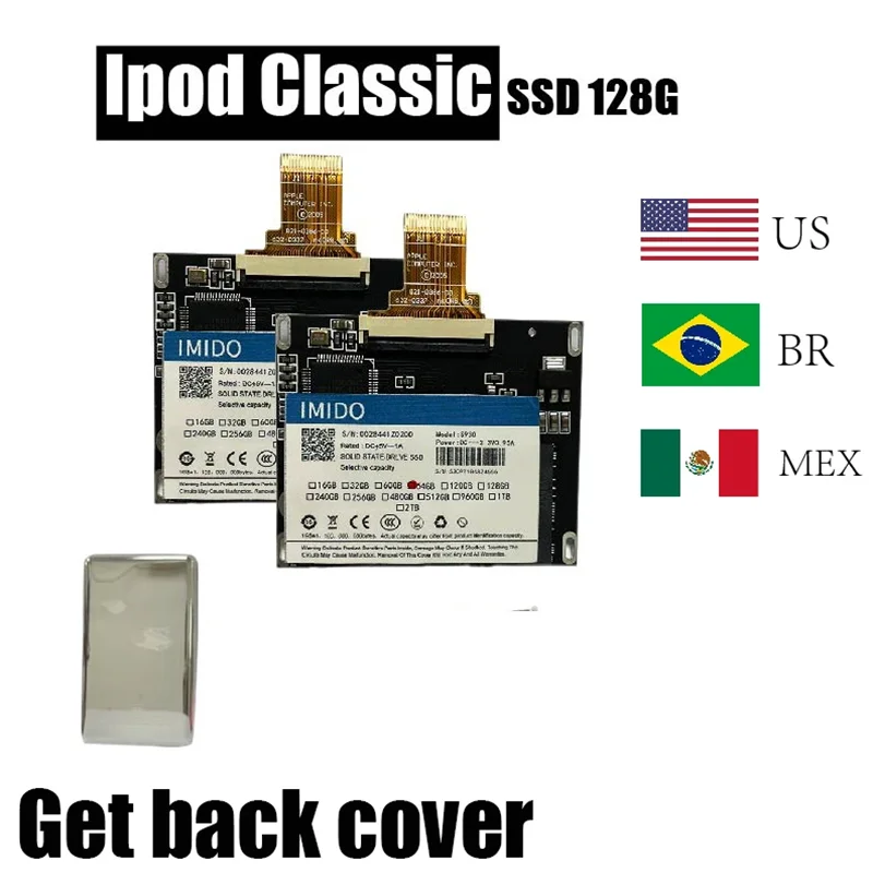 

Комплект обновления Ipod Classic SSD 128 ГБ в комплекте детали 5-го, 6-го 7-го поколения, задняя крышка/набор инструментов Installer, отлично подходит для видео Ipod/Classic